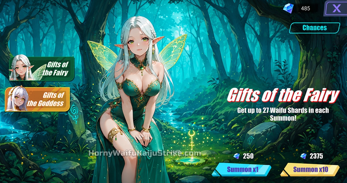 Summon banner featuring a fairy heroine